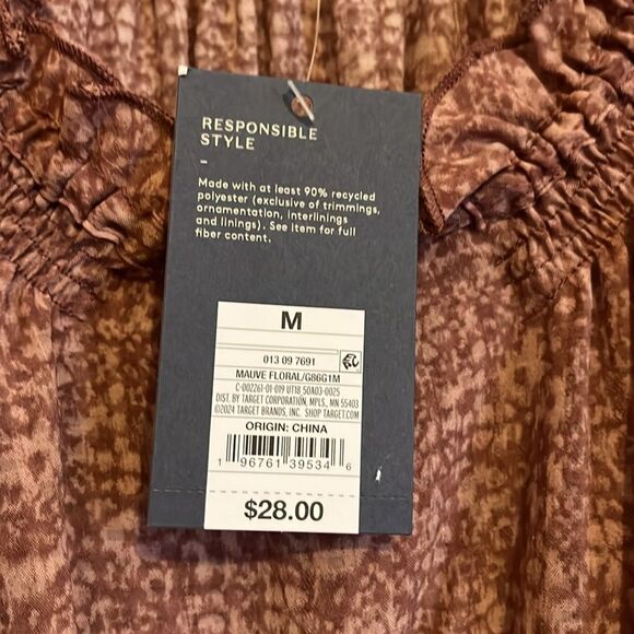 Women's Smocked Midi Sundress - Universal Thread™ Mauve Floral M - Picture 6 of 6